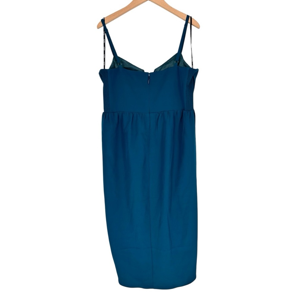 City Chic Sassy V Midi Dress in Emerald size S/16 Notch V Neck Adjustable Straps - Picture 9 of 14